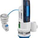 Toilet Dual Flush Valve Replacement Kit Universal, Compatible with Danco HYR270 Hydroright, Fits 2-Inch Flush Valves, Electroplated Push-Button Handle & Seal Ring, WC Replacement Part