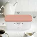 ZICOTO Set of 2 Reusable Ice Cream Tub Containers 2 Quart Each - Perfect for Homemade Sorbet, Frozen Yogurt Or Gelato - Stackable Storage Containers, Stickers And Lids Stores Easily In Freezer