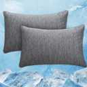 CHOSHOME Cooling Pillow Cases Zipper Pillow Covers Q-Max > 0.45 Zippered Pillowcases for Hot Sleepers, Soft, Breathable, Skin-Friendly, 2 Pack (Standard, 20"x26", Dark Grey)