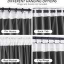 RYB HOME Velvet Blackout Curtains for Bedroom - Super Soft Room Darkening Curtains Thermal Insulated Drapes Heat Block Window Panels for Living Room, Wide 52 x Long 96, Grey, 2 Panels