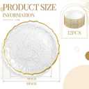 12 Pcs Gold Glass Charger Plates 13 Inch, Narrow Edge, 13 inches/ 33.02 cm