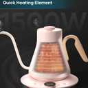 INTASTING Gooseneck Electric Kettle with 1 Temperature Control for Pour Over Coffee & Tea, Quick Heating, BPA-Free Stainless Steel, Built-in Brew Timer, 1500W/0.9L (Munch Pink)