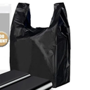 Lemecoo Large Plastic T-Shirt Bags with Handles, 100 Count 21 Inch x 13.7 Inch Grocery Shopping Bags, Heavy Duty Grocery Bags for Merchandise Retail, Small Business and Home Use Black