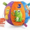 Move2Play, Hilariously Interactive Baby Ball with Music & Sound Effects | First Birthday Gift | Toddler Toy for Boys & Girls | Age 6, 9, 12, 18+ Month | 1, 2+ Year's Old (Baby Ball)