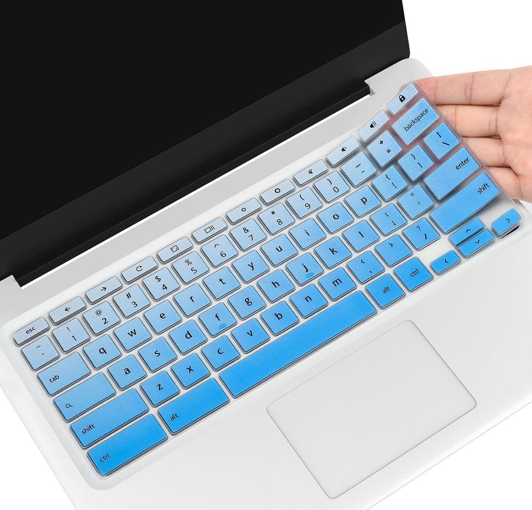 Keyboard Cover for Lenovo IdeaPad Slim 3 Chromebook 14", IdeaPad Flex 5i Chromebook Plus, Chromebook Flex 3 11"/ Chromebook 100e 300e 500e N20 N21 N22 N23 11.6" / Flex 11 Chromebook, Ombre Blue