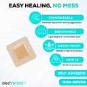 MedVance Bordered Adhesive Silicone Foam Dressing Pack of 10 - Waterproof Silicone Pad - Easy Apply & Remove Sterile Bandages - Wound Care & Dressings for Burns & More (2"x2" Bandage, 1"x1" Pad)