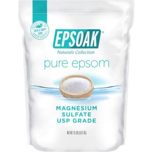 Epsoak Epsom Salt 19 lb. Magnesium Sulfate USP. Resealable Epsom Salt Bag Unscented, Made in The USA, Cruelty-Free Certified (304 Ounce (Pack of 1))