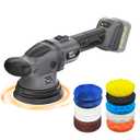 VERVEWAVE Cordless Buffer Polisher Kit for Dewalt 20V Battery (No Battery), 6-Inch Orbital Car Polisher Variable Speed 1800—5500 RPM, 17PCS Polishing Accessories, for Car Polishing/Waxing (Tool Only)