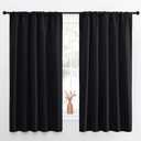 NICETOWN Black Out Window Curtains - Solid Home Decor Thermal Insulated Blackout Drapes/Draperies for Bedroom, Privacy Assured Window Treatment (2 Panels, 52 inches Wide by 63 inches Long)