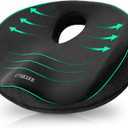 SAHEYER Donut Pillow for Tailbone Pain, Memory Foam Hemorrhoids Pillow for Sciatica Nerve, Sciatica Hip Coccyx Seat Cushion for Long Sitting Office Workers, Car Drivers, Black