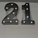 21th Birthday Decorations for Her Him, Decorative LED Light up Numbers for 21th Birthday Party, Glitter Black Marquee Number for for 21 Wedding Anniversary