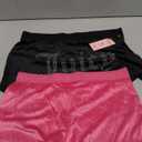 Juicy Couture Velvet Fleece Shorts 2 Piece Designer Pajama Set for Women, 2-Pack Sleep and Lounge Shorts (US, Alpha, Medium, Regular, Regular, Black/Pink JC Embossed)
