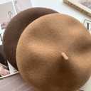 Wool Beret Hats for Women Men,Timeless French Hat,Adjustable Headband, Beanie Cap Painter Berets. (Black)