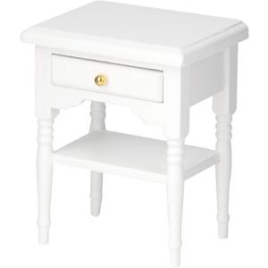 Nightstand Model Wooden Table Model Lightweight Mini Bedroom Furniture with Drawer for Doll's Bedroom for Girls