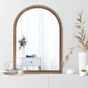 ironsmithn Gold Arched Mirror, 20"x30" Beaded Frame Arch Mirrors, Marlowe Decorative Accent Mirrors for Bathroom Fireplace Bedroom Living Room, Entryway, Antique Gold (30"L x 20"W)