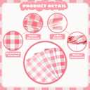 Pink Gingham Napkins Disposable Rectangle: 100PCS Checkered Paper 15.7x11.8 Inch for Dinner Party