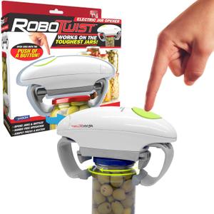 Robotwist Automatic Jar Opener, Deluxe Model with Improved Torque, Robo Twist Kitchen Gadgets for Home, Electric Handsfree Easy Jar Opener Works on All Jar Sizes