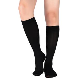 +MD 15-20 mmHg Medical Compression Socks for Men/Women, Lightweight Opaque Knee High Support Stockings-Varicose Vein Swelling (Medium, Black)
