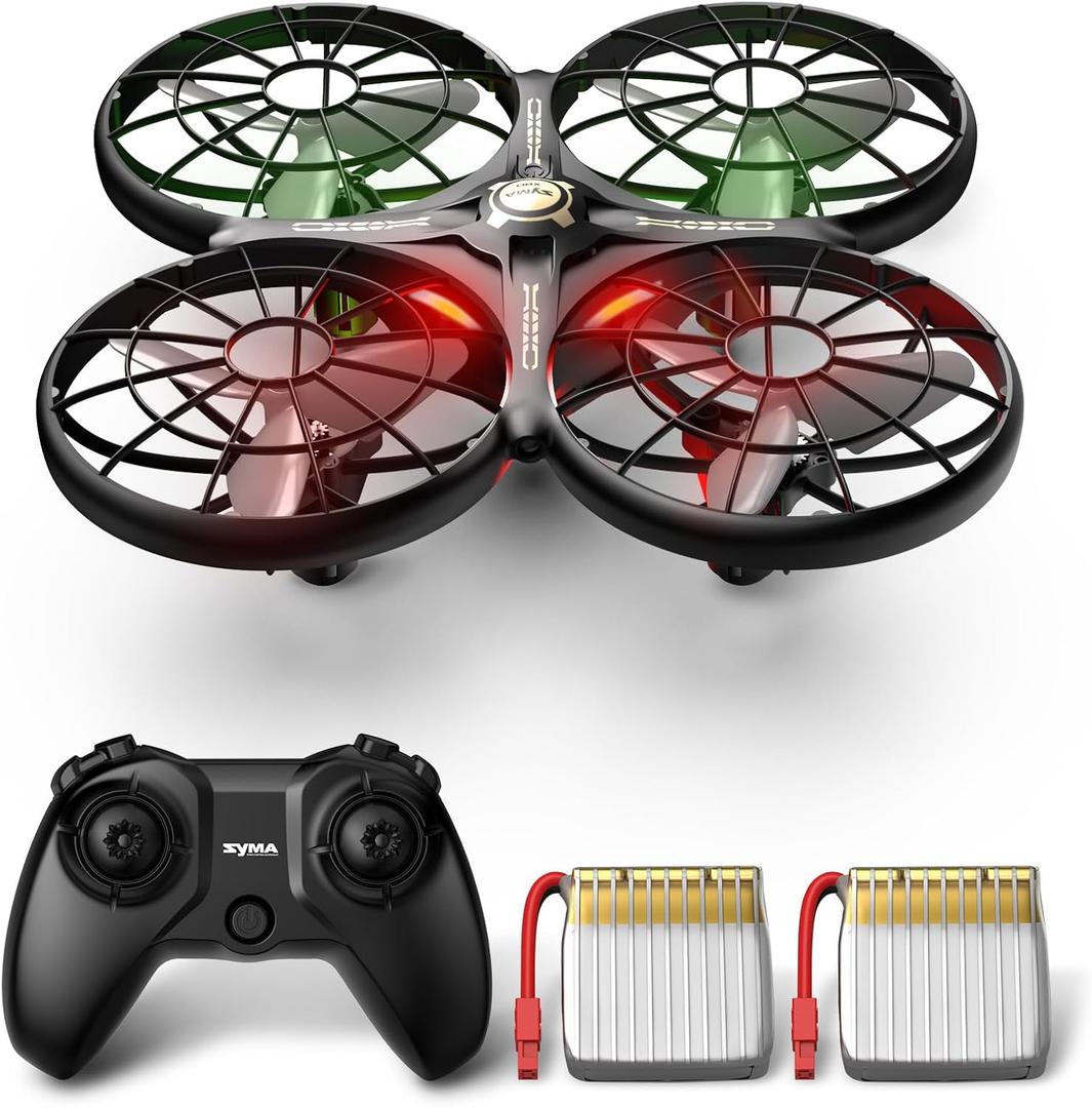 SYMA X100 Drone for Kids 8-12, Automatic Obstacle Avoidance, Up to 20 Mins Flight Time(2 Batteries), One-Key 360Flips and Altitude Hold, Full-Guard Safe Indoor Drone Gift for Boys & Girls