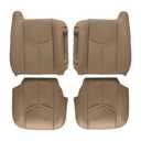 SecosAutoparts Driver & Passenger Side Bottom and Top Lean Back Replacement Leather Seat Covers Tan# 522 Compatible with Chevy Tahoe Suburban Silverado Avalanche Sierra Yukon 2003 2004 2005 2006