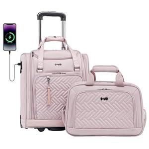 Coolife Luggage Carry On Luggage Underseat Luggage Suitcase Softside Wheeled Luggage Lightweight Rolling Travel Bag Underseater (Pink, Carry-On 16-Inch) Coolife Luggage Carry On Luggage Underseat Luggage Suitcase Softside Wheeled Luggage Lightweight Rolling Travel Bag Underseater (Pink, Carry-On 16-Inch)