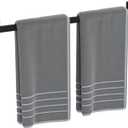 Matte Black Towel Bar 24 Inch, Square Base Thicken Towel Rack for Bathroom Wall, SUS304 Stainless Steel Towel Rod, Modern Home Decor (Total Length 26-Inch)