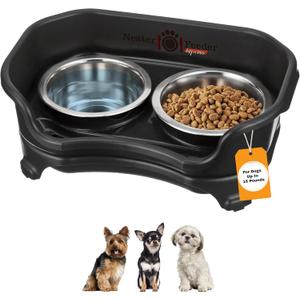 Neater Feeder Express Mess Proof Dog Bowls Elevated for Small Breeds Under 15 Lb, Made in USA, No Spill Raised Dog Food Bowl Stand, Stainless Steel Food and Water Bowl Set, Feeding Station, Black Neater Feeder Express Mess Proof Dog Bowls Elevated for Small Breeds Under 15 Lb, Made in USA, No Spill Raised Dog Food Bowl Stand, Stainless Steel Food and Water Bowl Set, Feeding Station, Black