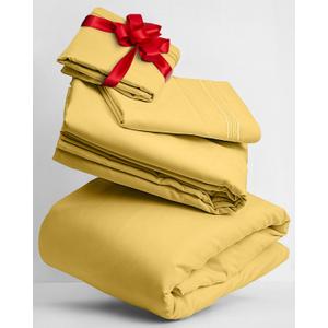 Mellanni Twin XL Sheets Set - 3 PC Iconic Collection Bedding - Hotel Luxury, Extra Soft, Cooling Bed Sheets - Wrinkle, Fade, Stain Resistant (Twin Extra Long, Yellow)