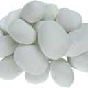 Gas Logs Ceramic Pebbles,24PCS White Gas Fireplace Logs,Inside Fireplace Accessories,Ceramic Wood Logs for Gas Logs,Propane Fire Pit