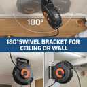 DEWENWILS Retractable Extension Cord Reel, 40FT 10AWG/3C SJTW Heavy Duty Power Cord, 4 Grounded Outlets, 20 Amp Circuit Breaker, 2500W, 180 Swivel Bracket for Ceiling/Wall Mount, ETL Listed
