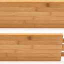 Lipper International 8897 Bamboo Wood Custom Fit Adjustable Deep Kitchen Drawer Dividers, Set of 2