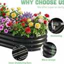 3 Pack 6×3×1ft Galvanized Raised Garden Bed, Oval Durable Planter Boxes Outdoor for Vegetables, Fruits, Flowers and Plants, Quick Assembly, Black