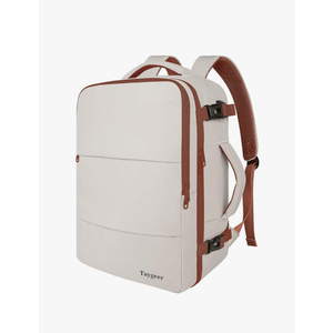Taygeer Backpack for Women, College Backpack with Laptop Compartment & Shoe Pouch, 35l Travel Laptop Mochila Carry On Luggage, Airline Approved Personal Item Bag For Weekender Gym Hiking, Khaki White