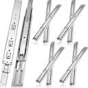 20 inch Drawer Slides 4 Pairs (8pcs) Soft Close 3 fold Full Extension Side Mount Cabinet Drawer Glides 20" Silver Cabinet Rails for Dresser, Cabinet, Kitchen 100 LB Capacity