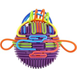 Sensory Activity Ball,Sensory Activity Board 3D DIY Upgrade,Fidget Toy for Calming, Stress, Anxiety, ADHD & Autism,Kids 3+ & Adults,with 16 Strings (Purple)