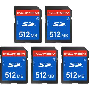 512MB SD Card (5 Pack), SDHC Flash Memory Cards UHS-I U1 Class 4 High-Speed Full HD Video Compatible with Digital Point-and-Shoot Cameras, HD Camcorders, DSLR and PC