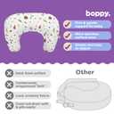 Boppy Nursing Pillow - Firm, Ergonomic U-Shaped Bottle and Breastfeeding Pillow with High Lift for Comfort and Support, Spacious Surface - Neutral Plants and Animals