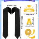 2 x JULBEAR Graduation Stole Class of 2026, 8 Sheets Graduation Iron on Stickers Graduation Cord DIY Black Graduation Stole Gold Honor Cord Unisex Adult Graduation Sash Letters Patterns Number Patches