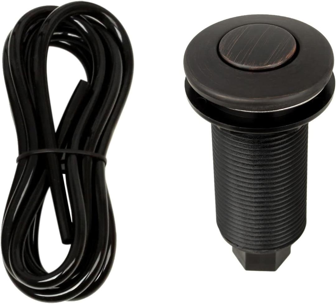 Akicon Garbage Disposal Air Switch with Hose, Sink Top Push Button Replacement for Waste Disposal Outlet (Oil Rubbed Bronze)
