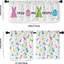 Easter Kitchen Curtains 24 Inch LengthDurable Floral Easter Kitchen Curtains 3 Piece Set, Vibrant Colors Rabbit Eggs Kitchens Window Curtain Over Sink for Kitchens Decor Blackout (54"W x 24"L (Pack of 1))