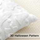 6 x OTOSTAR Set of 1 Ghost Pillow Cover Halloween Throw Pillow Covers for Sofa Couch Bed Living Room Soft Plush Short Wool Velvet Farmhouse Pillowcase for Thanksgiving Pure White 18x18 Inch