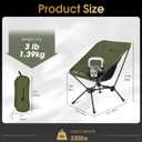 MOON LENCE Portable Camping Chair, Lightweight Folding Backpacking Hiking Chair, Plus Size Compact Yet, Support 330 lbs (Green)