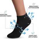 No Show Socks for Men & Women - Stylish Cotton Comfort Running Socks- Low Cut Ankle Length Anti Slip Socks (Medium, 6-pairs Black)