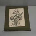 Flower Sketch Wall Art Sage Green Floral Canvas Poster Vintage Botanical Wall Decor Peony Flower Prints Dark Green Pictures Antique Floral Drawing Painting for Bedroom Living Room 12x16 Inch Unframed