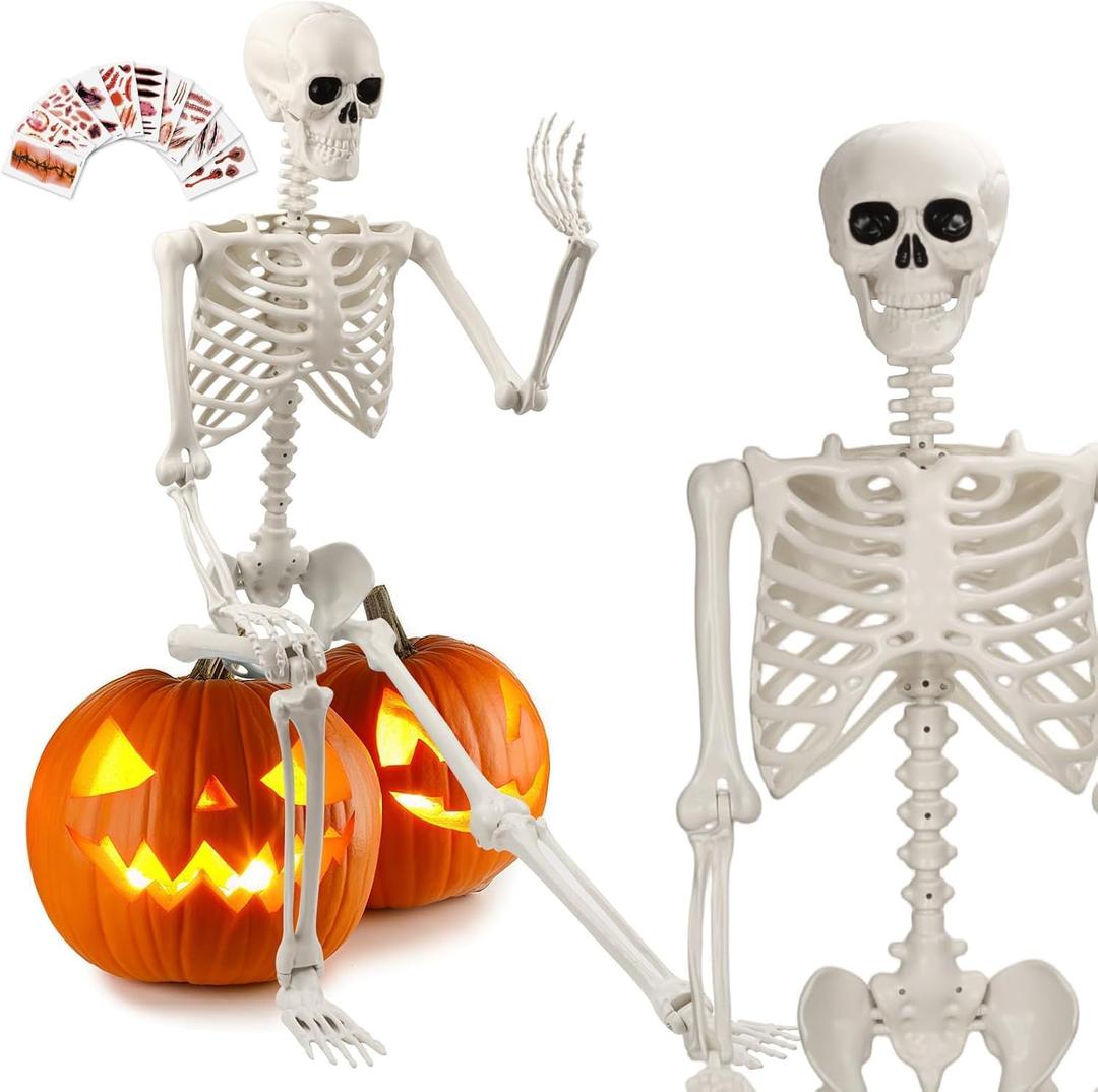 5.4 FT Halloween Skeleton,Halloween Skeleton Decorations for Indoor Outdoor