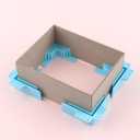 Briartw 8pcs Corner Guides for Chipboard Boxes,L-Shape Cardboard Box Corner Assembly Clamps for Box Making,Cartonnage Corner Holding Tool Work with 3 mm, 2 mm, 1.5 mm, and 1 mm Wide Chipboard,Blue