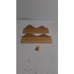  Wood Floating Shelves for Wall - 16 Solid Wood Shelves for Bathroom Decor, Books, Bedroom & Living Room - Set of 2 Natural Wall Mounted Kitchen Shelves - Durable Solid Pine