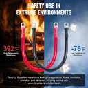 ECO-WORTHY 2AWG Battery Cable with 5/16'' Lug Terminals 12inch Cables Set Tinned Copper Battery Inverter Cable for Car, Truck, RV, Solar