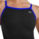 TYR Womens Hexa Diamond fit Swimsuit, Black/Blue, 40, 1X