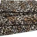 Beatrice Home Fashions Printed Microfiber Sheet Set, Soft Comfortable Easy Care, Includes 1 Fitted Sheet with 12" Deep Pockets, 1 Flat Sheet, Pillowcase, Full, Zara Leopard